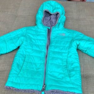 Reversible Teal Mint Green North Face Winter Coat